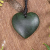Heart carved from Kawakawa Pounamu - NZ Greenstone
