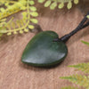 Heart carved from Kawakawa Pounamu - NZ Greenstone