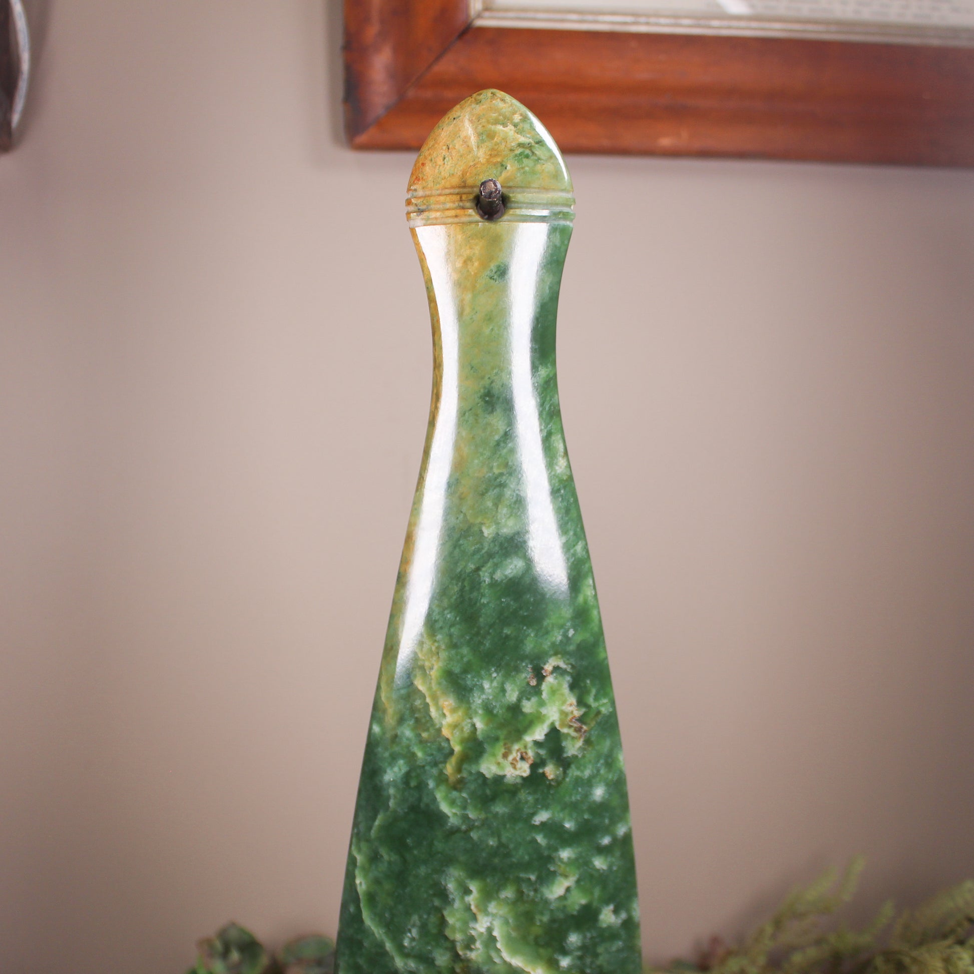 Mere carved from Flower Jade Pounamu - NZ Greenstone