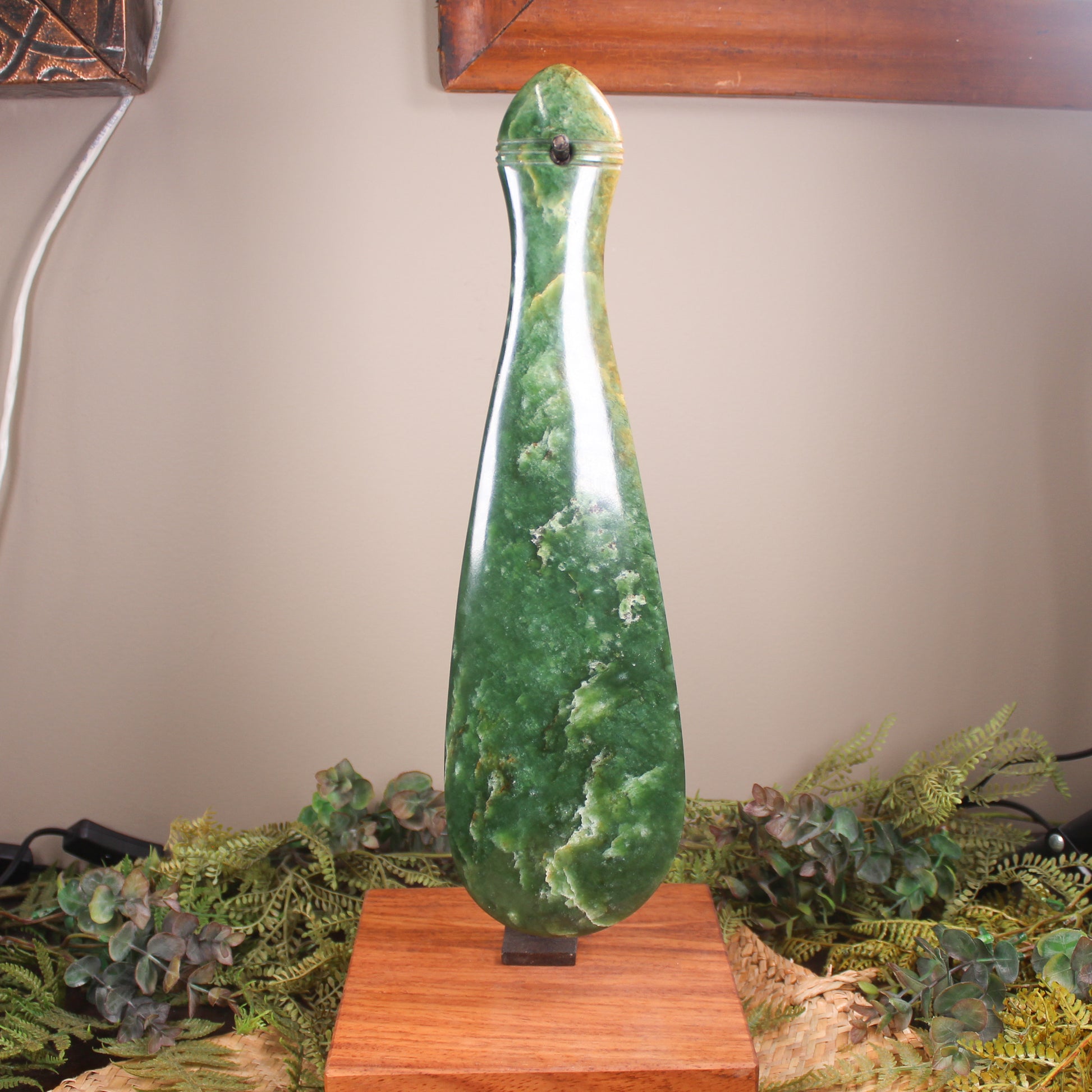 Mere carved from Flower Jade Pounamu - NZ Greenstone