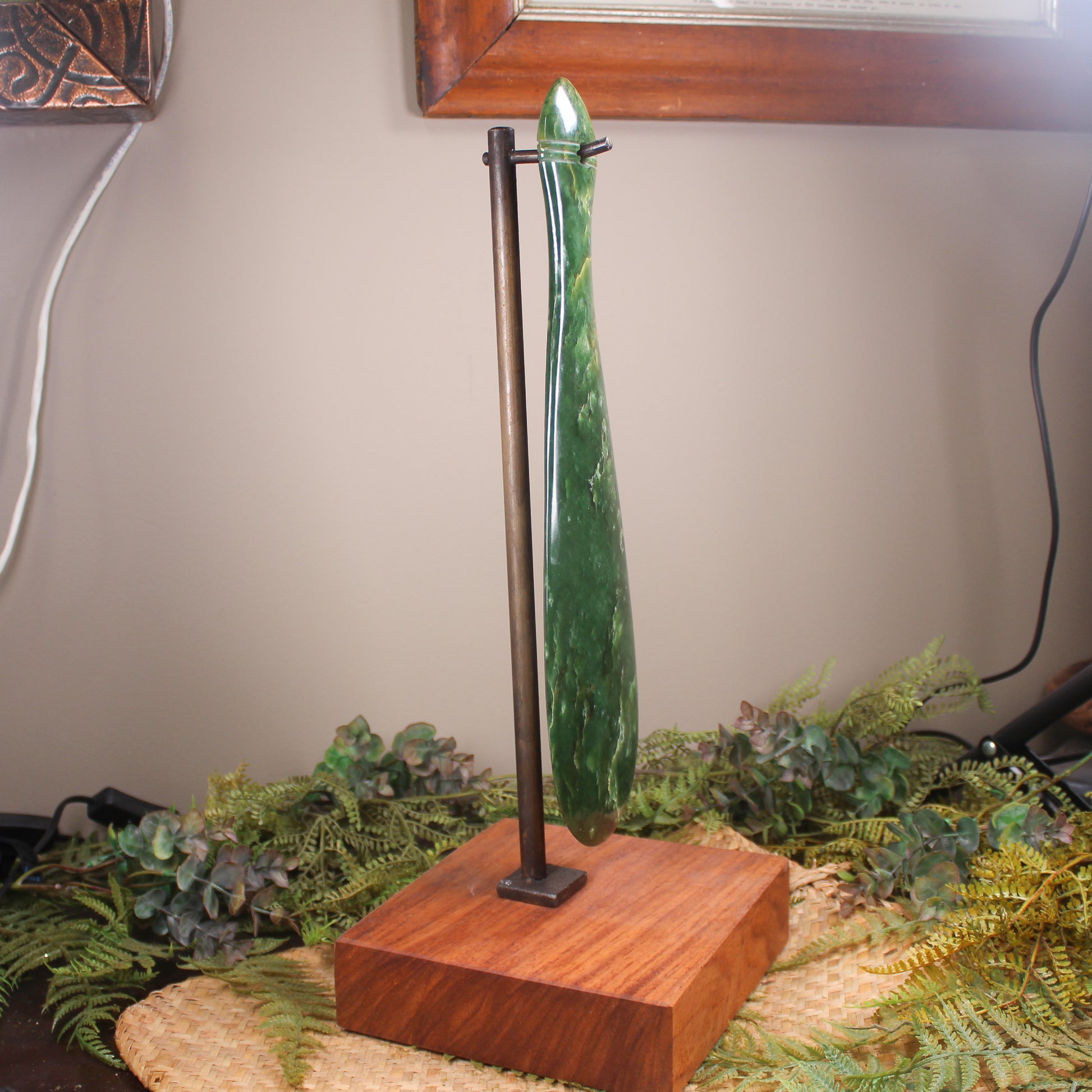 Mere carved from Flower Jade Pounamu - NZ Greenstone