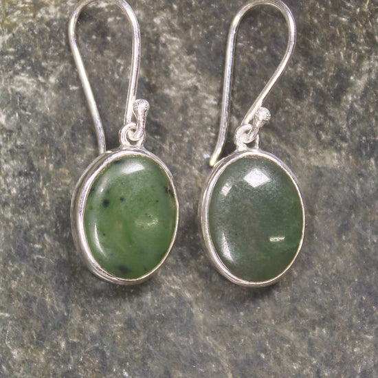 Roimata or Teardrop earrings carved from Hapopo Pounamu - NZ Greenstone