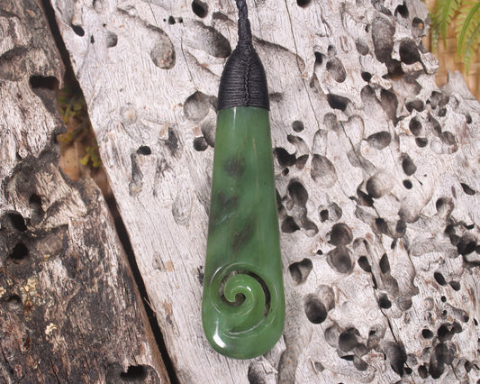 Roimata with Koru Pounamu Pendant - NZ Greenstone