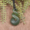 Twist or Pikorua carved from Hapopo Pounamu - NZ Greenstone