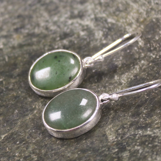 Roimata or Teardrop earrings carved from Hapopo Pounamu - NZ Greenstone