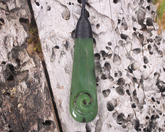 Roimata with Koru Pounamu Pendant - NZ Greenstone