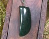 Taniwha Tooth or Niho carved from Kawakawa Pounamu - NZ Greenstone