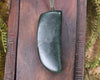 NZ Greenstone Medium Niho Taniwha Tooth Pendant (BM473) Kawakawa Pounamu