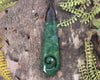 Roimata or Teardop with Koru carved from Kawakawa Pounamu - NZ Greenstone