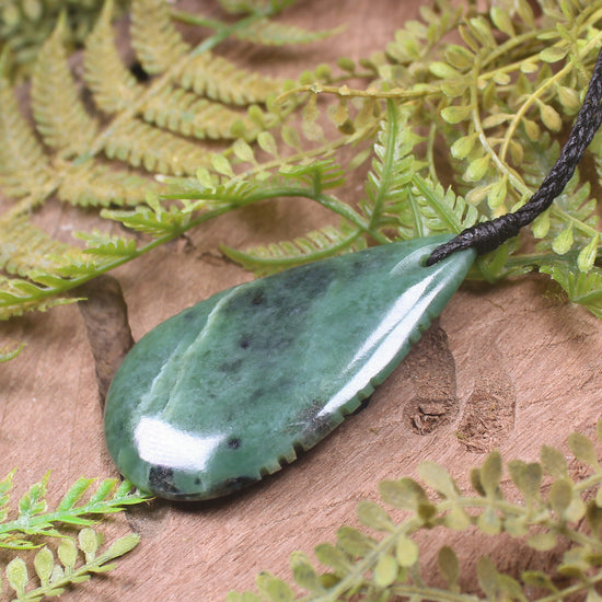 Roimata or Teardop carved from Inanga Pounamu - NZ Greenstone
