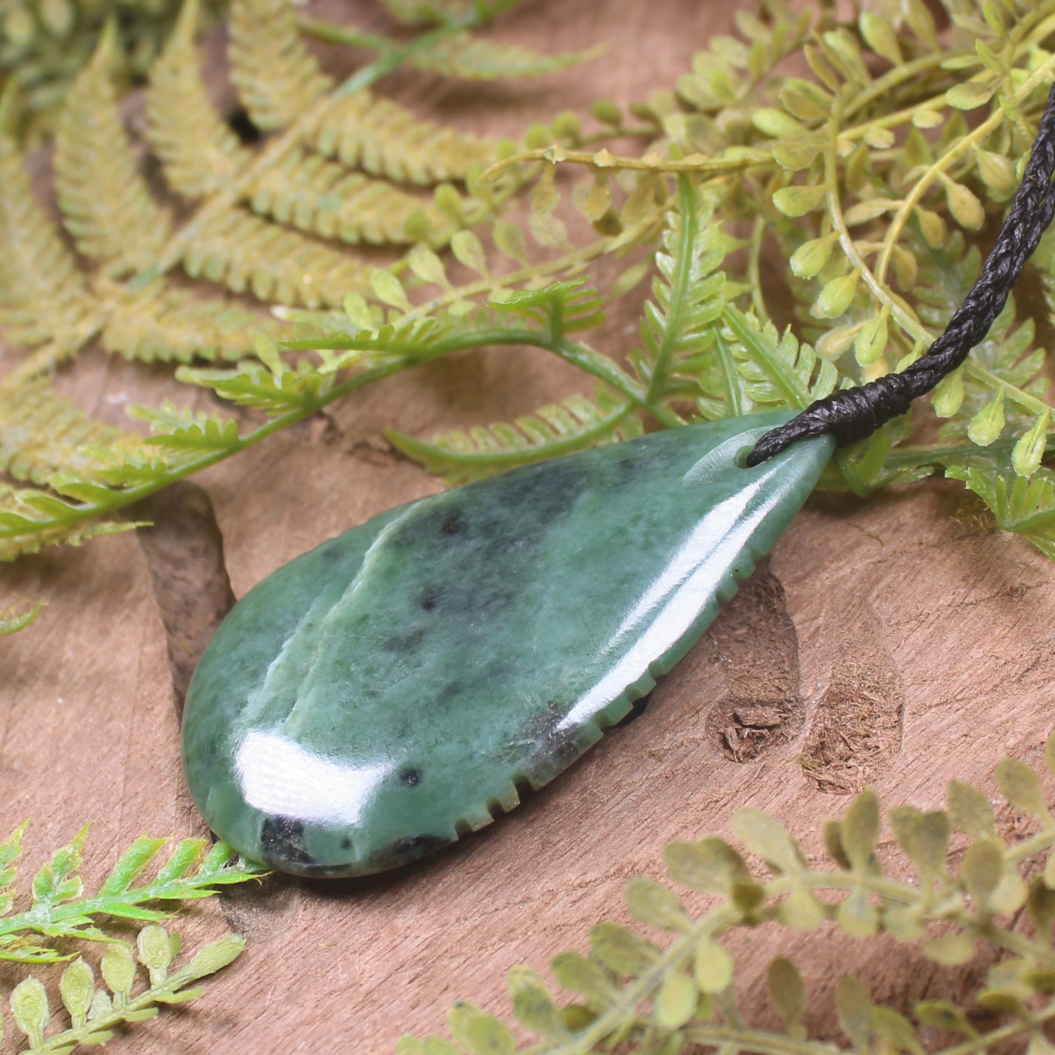 Roimata or Teardop carved from Inanga Pounamu - NZ Greenstone