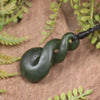 Twist carved from Rimu Pounamu - NZ Greenstone