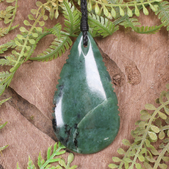 Roimata or Teardop carved from Inanga Pounamu - NZ Greenstone