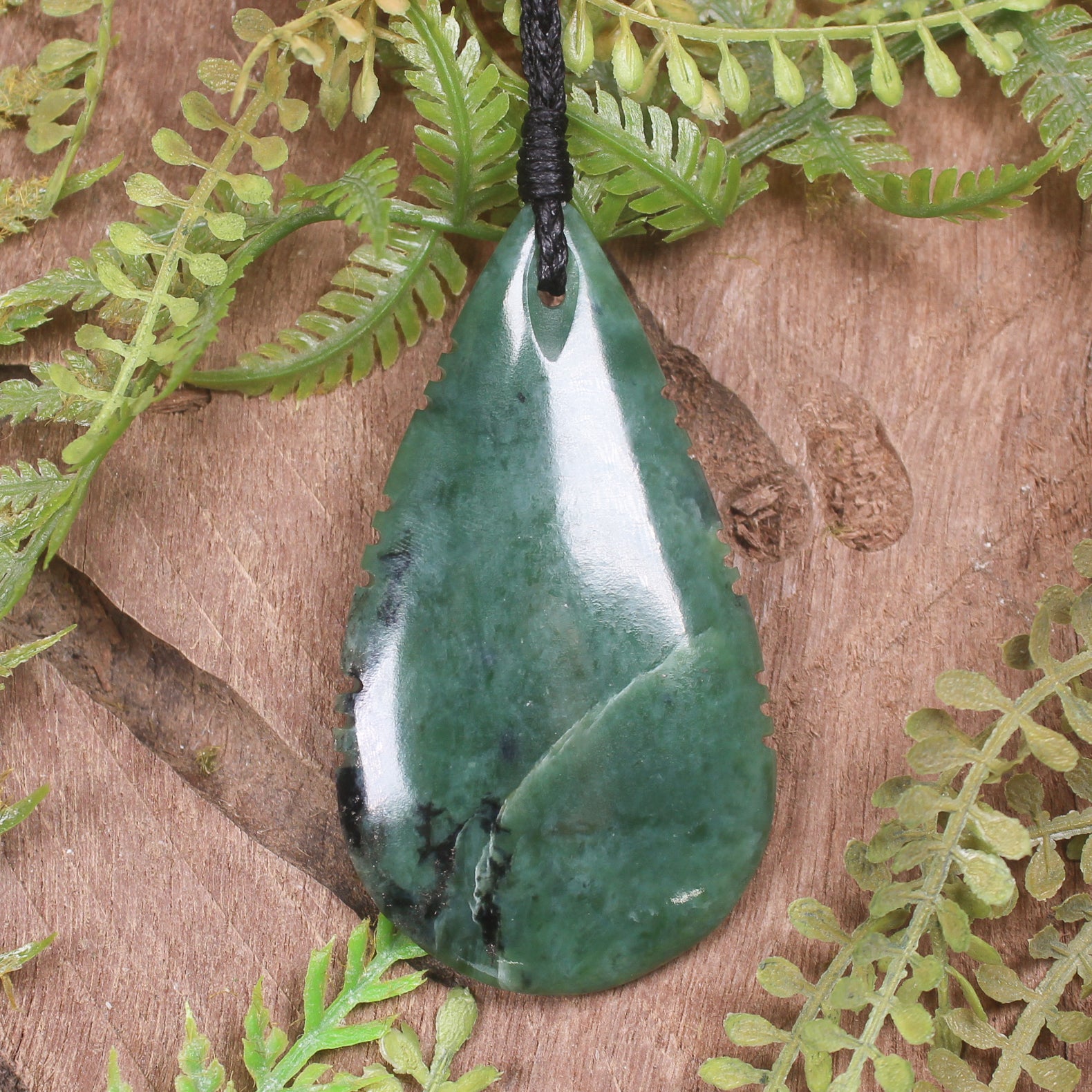 Roimata or Teardop carved from Inanga Pounamu - NZ Greenstone