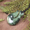 Hei Matau or Fish Hook carved from Hapopo Pounamu - NZ Greenstone