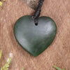 Heart carved from Kawakawa Pounamu - NZ Greenstone