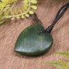 Heart carved from Kawakawa Pounamu - NZ Greenstone