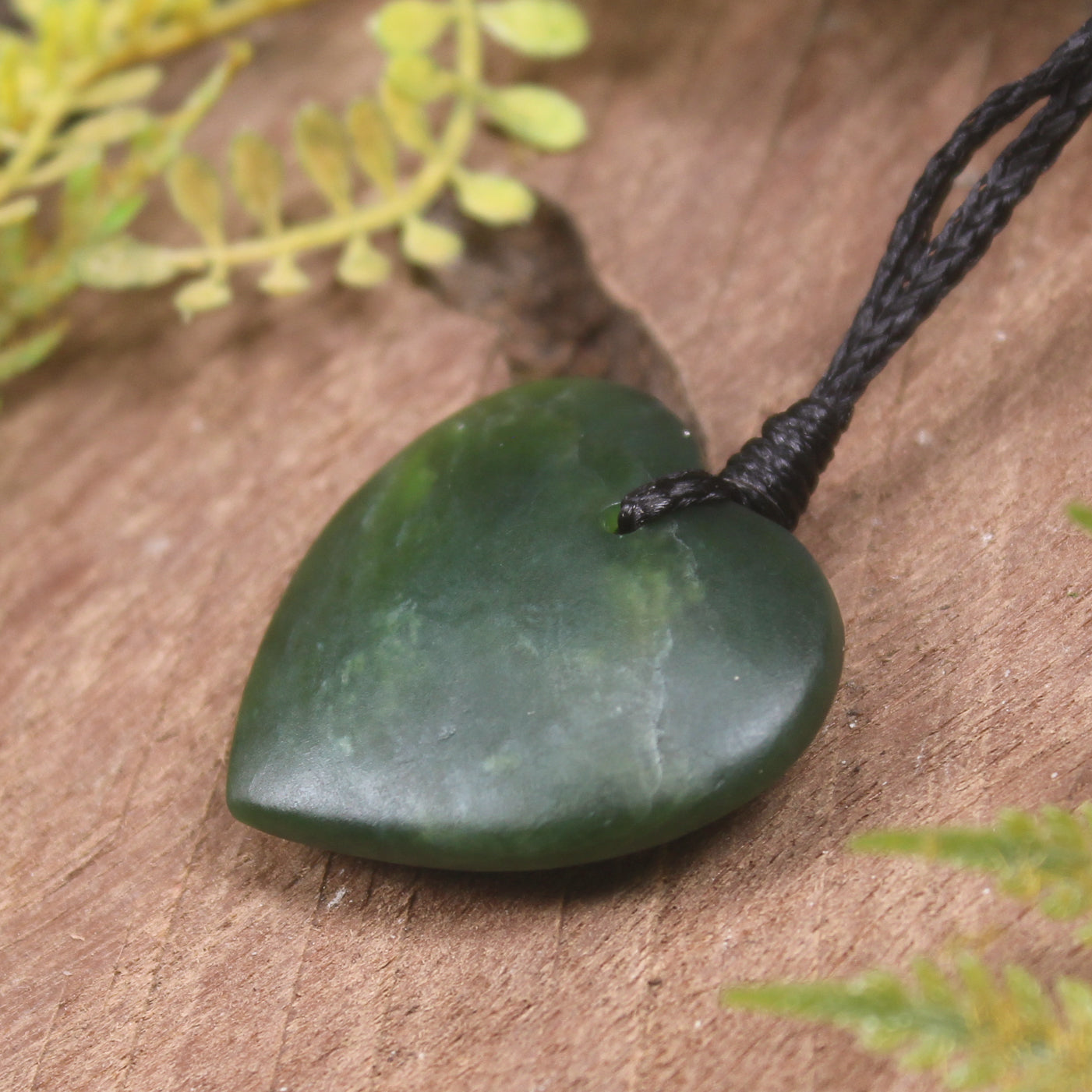 Heart carved from Kawakawa Pounamu - NZ Greenstone