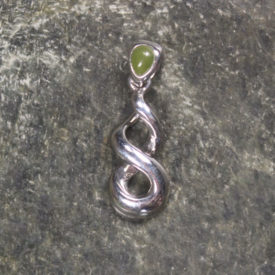 Sterling Silver Greenstone Pendant carved from Hapopo Pounamu - NZ Greenstone