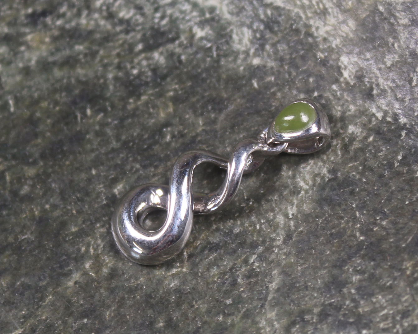Sterling Silver Greenstone Pendant carved from Hapopo Pounamu - NZ Greenstone