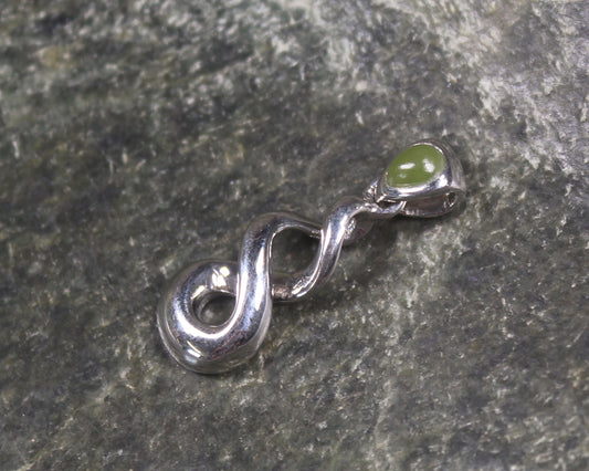 Sterling Silver Greenstone Pendant carved from Hapopo Pounamu - NZ Greenstone
