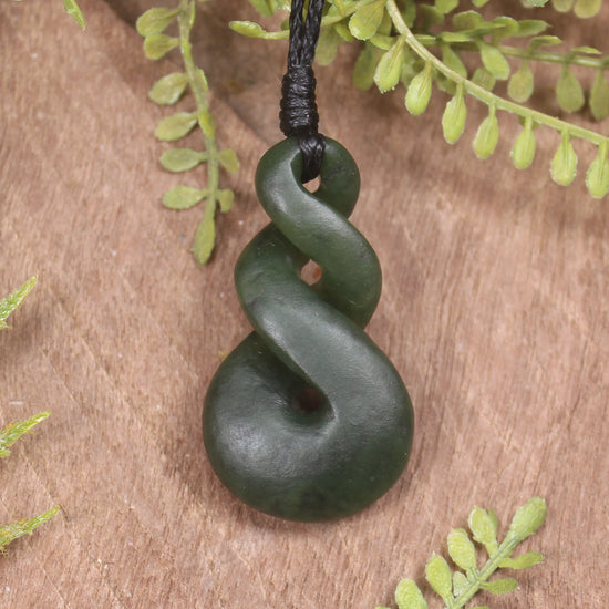 Twist carved from Rimu Pounamu - NZ Greenstone