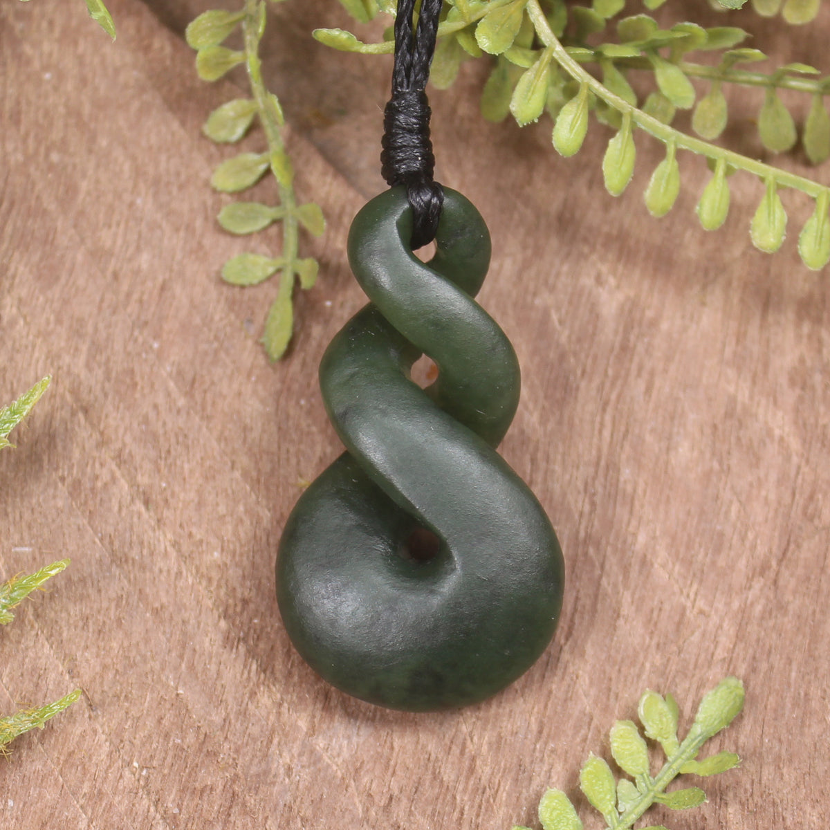 Twist carved from Rimu Pounamu - NZ Greenstone
