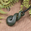 Twist carved from Rimu Pounamu - NZ Greenstone