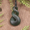 Twist carved from Rimu Pounamu - NZ Greenstone
