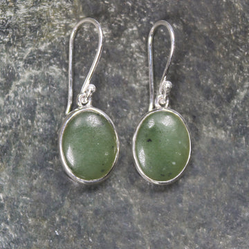 Roimata or Teardrop earrings carved from Hapopo Pounamu - NZ Greenstone