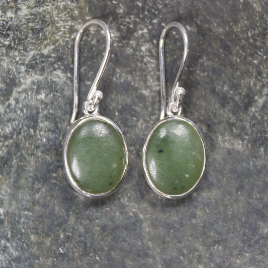 Roimata or Teardrop earrings carved from Hapopo Pounamu - NZ Greenstone