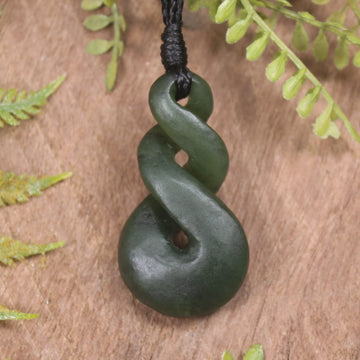 Twist carved from Rimu Pounamu - NZ Greenstone