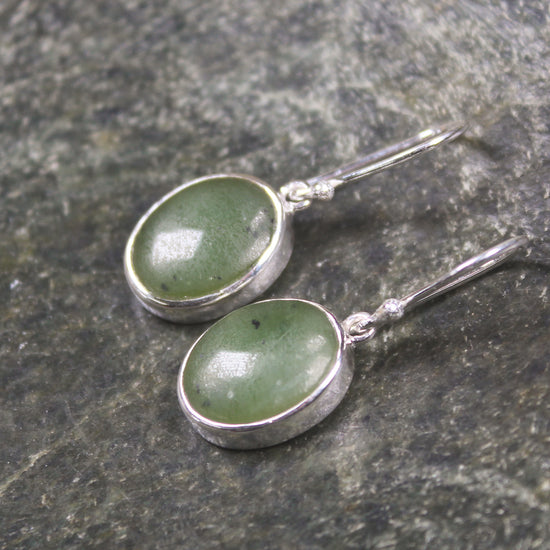 Roimata or Teardrop earrings carved from Hapopo Pounamu - NZ Greenstone
