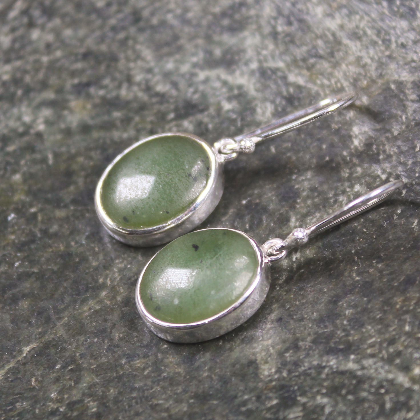 Roimata or Teardrop earrings carved from Hapopo Pounamu - NZ Greenstone