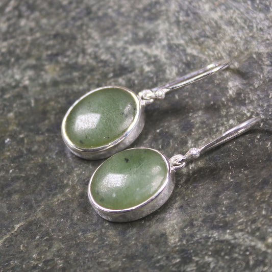 Roimata or Teardrop earrings carved from Hapopo Pounamu - NZ Greenstone