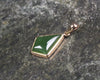 Kawakawa Pounamu pendant with a gold plated setting - NZ Greenstone