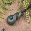 Twist carved from Rimu Pounamu - NZ Greenstone