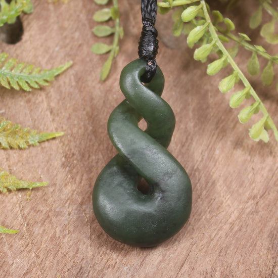 Twist carved from Rimu Pounamu - NZ Greenstone