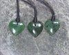 Pounamu heart pendants