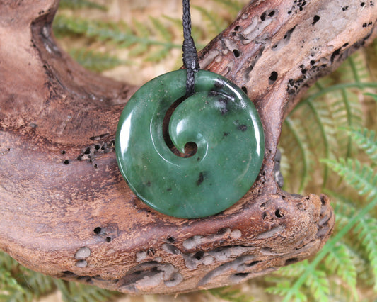 Koru carved from Hapopo Pounamu - NZ Greenstone