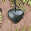 Heart carved from Kawakawa Pounamu - NZ Greenstone