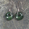Porowhita Earrings carved from Kawakawa Pounamu - NZ Greenstone