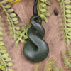 Twist carved from Rimu Pounamu - NZ Greenstone
