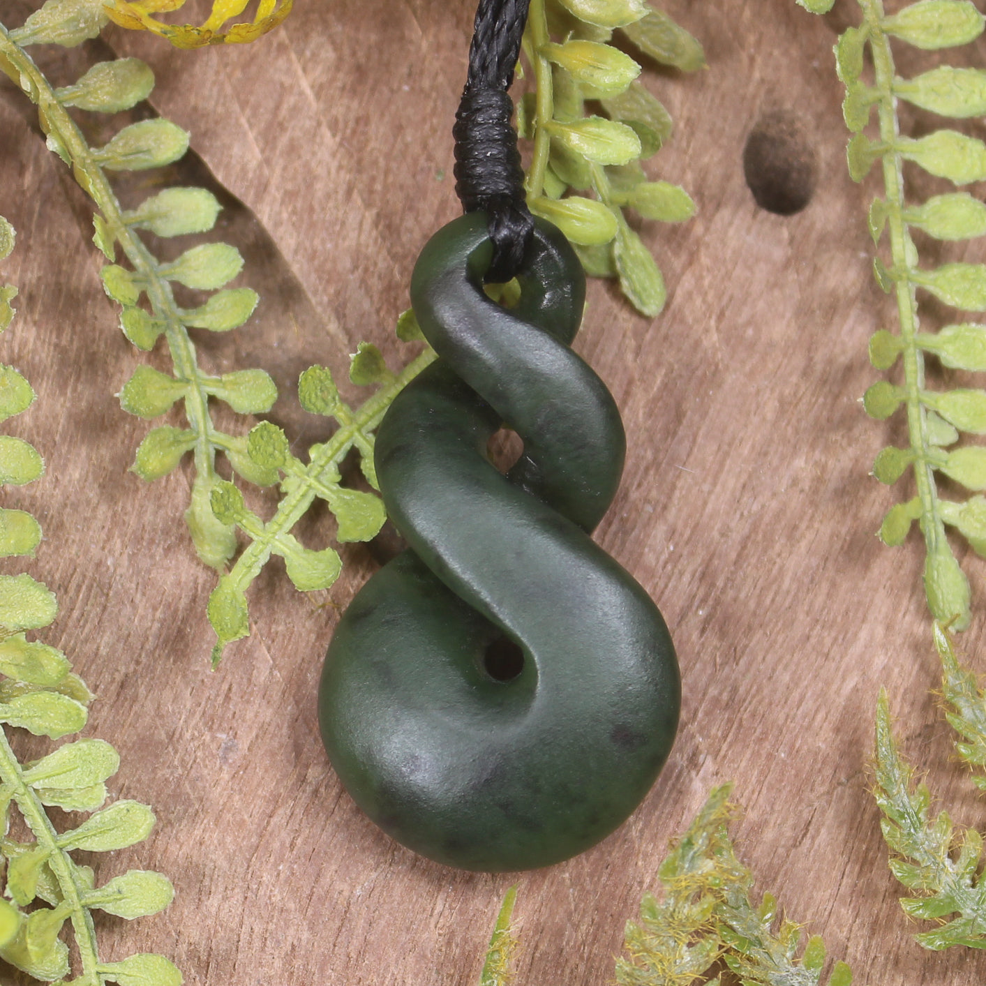 Twist carved from Rimu Pounamu - NZ Greenstone