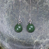 Threaded Styled Earrings carved from Kawakawa Pounamu - NZ Greenstone