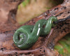 NZ Greenstone Medium Koru Twist Pendant (BE482) Hapopo Pounamu