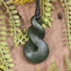 Twist carved from Rimu Pounamu - NZ Greenstone