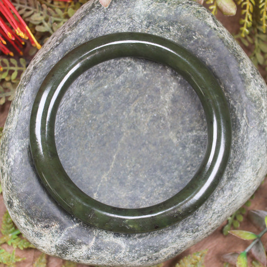 Bangle carved from Rimu Pounamu - NZ Greenstone