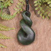 Twist carved from Kawakawa Pounamu - NZ Greenstone