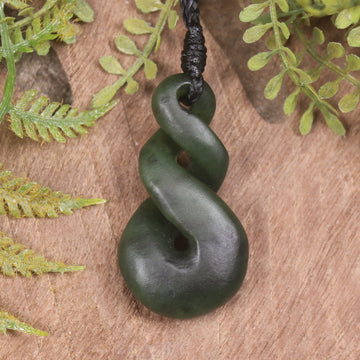 Twist carved from Kawakawa Pounamu - NZ Greenstone